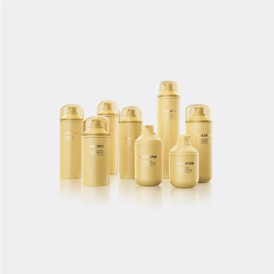Große Dosispumpe Kosmetische luftlose Pumpenflaschen mit 360-Grad-Disponierung und PP/PCR-Material